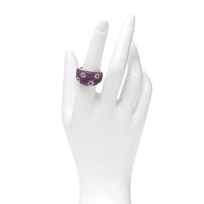 Roberto Coin 18K White Gold Diamond Pink Sapphire Fantasia Ring 56 7.5 2 of 4