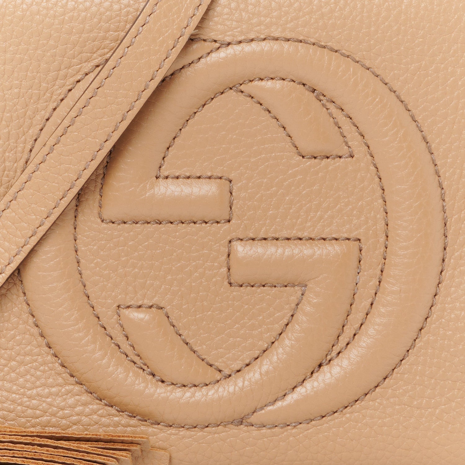 Gucci Pebbled Calfskin Small Soho Disco Bag Camelia 9 of 11