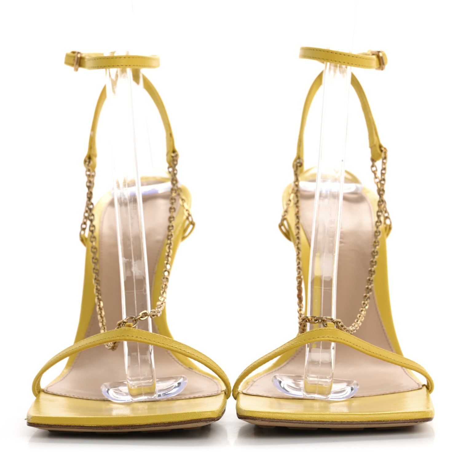 Bottega Veneta Lambskin Stretch Chain Strap 90mm Sandals 41 Buttercup 3 of 14