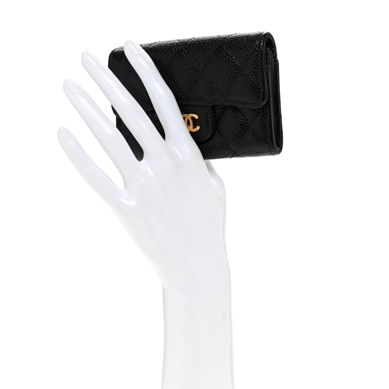 Chanel Caviar Quilted Flap Card Holder Wallet Black 2 of 7