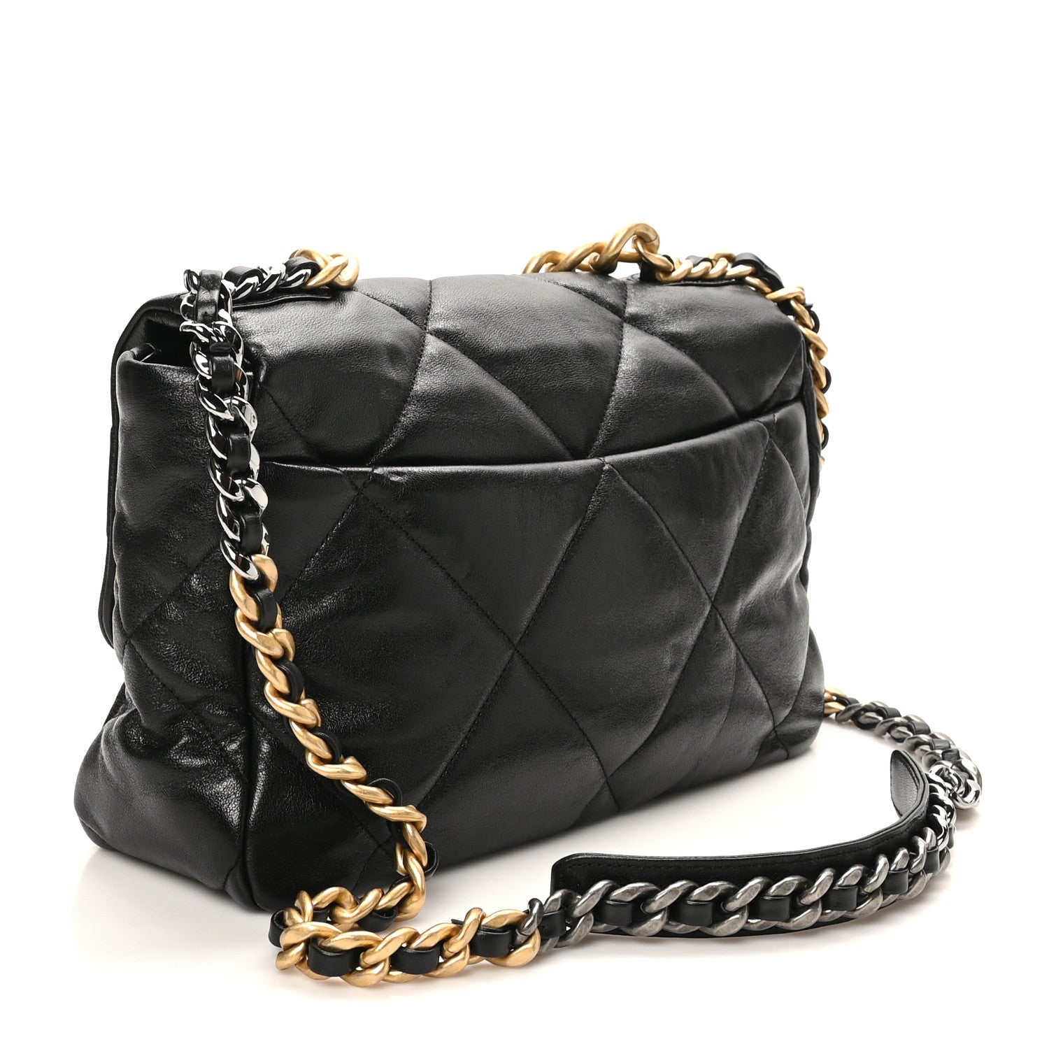 Chanel Lambskin Quilted Large Chanel 19 Flap Black 1777277