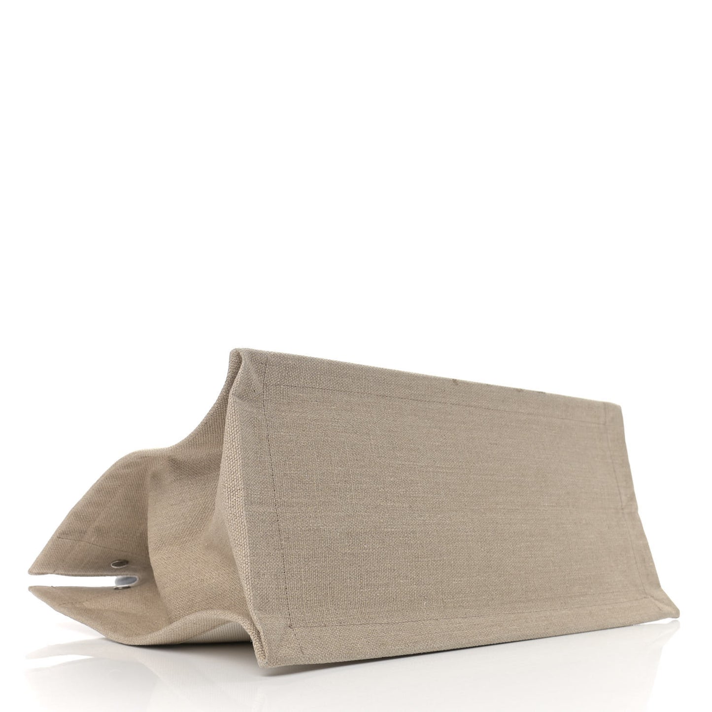 Linen Calfskin Small Rive Gauche Tote Greggio Natural