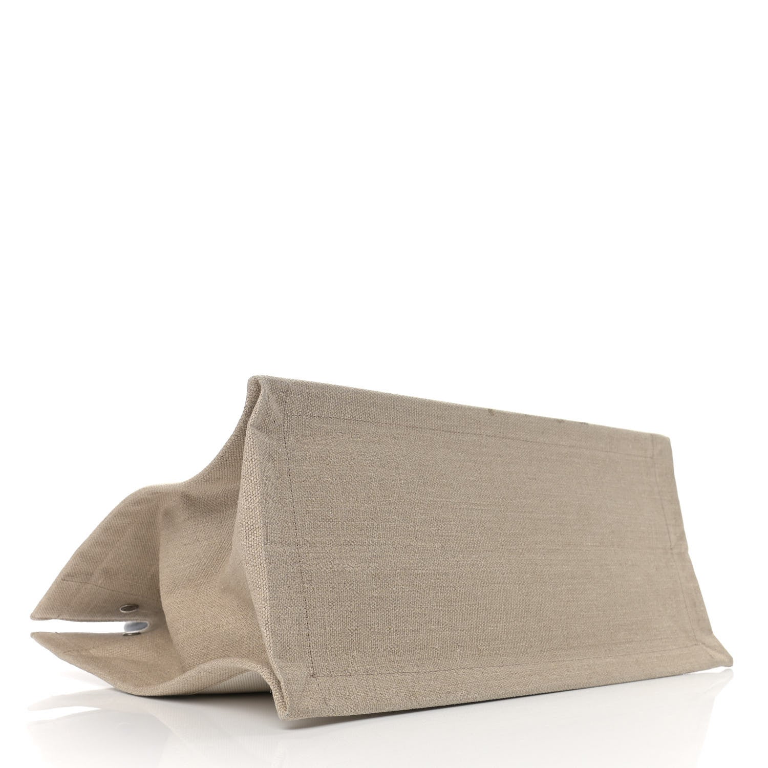 Saint Laurent Linen Calfskin Small Rive Gauche Tote Greggio Natural 4 of 12