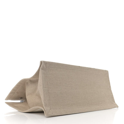 Saint Laurent Linen Calfskin Small Rive Gauche Tote Greggio Natural 4 of 12