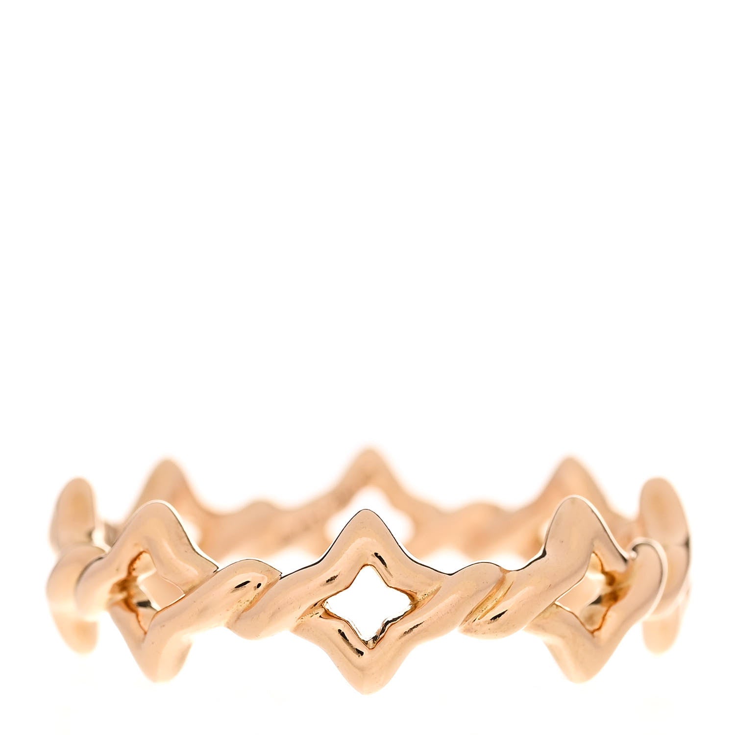 David Yurman 18K Rose Gold 6mm Quatrefoil Stack Ring 56 7.75 1 of 4