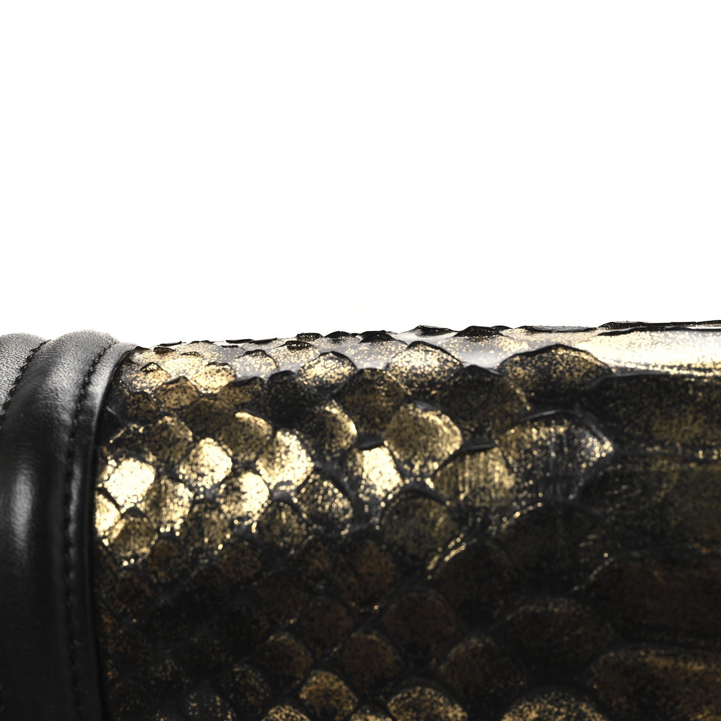 Snakeskin Calfskin Small Boy Flap Gold