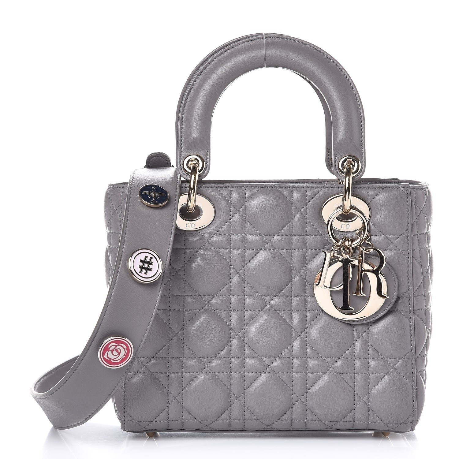 Christian Dior Lambskin Cannage Small My Lady Dior Gris 1 of 8