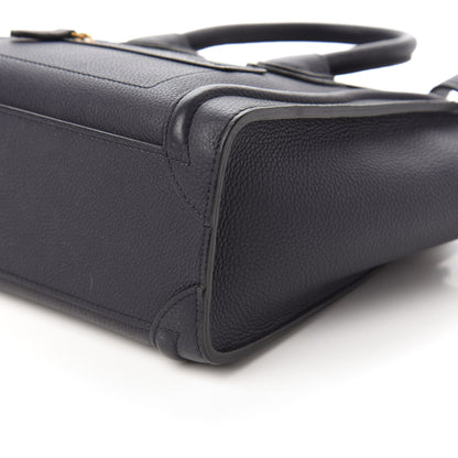 Celine Drummed Calfskin Nano Luggage Navy Blue 7 of 10