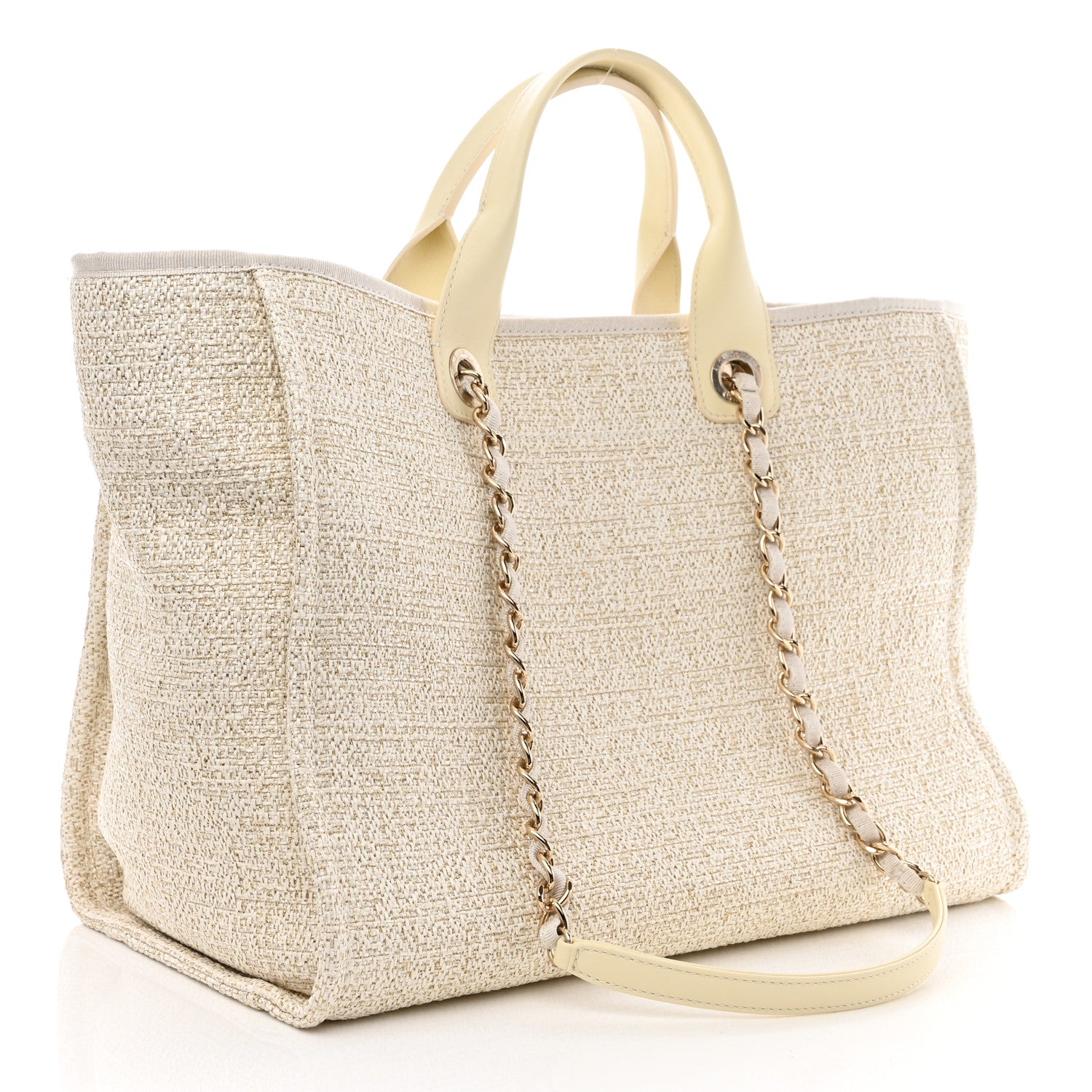 Chanel Lurex Boucle Medium Deauville Tote White 3 of 10