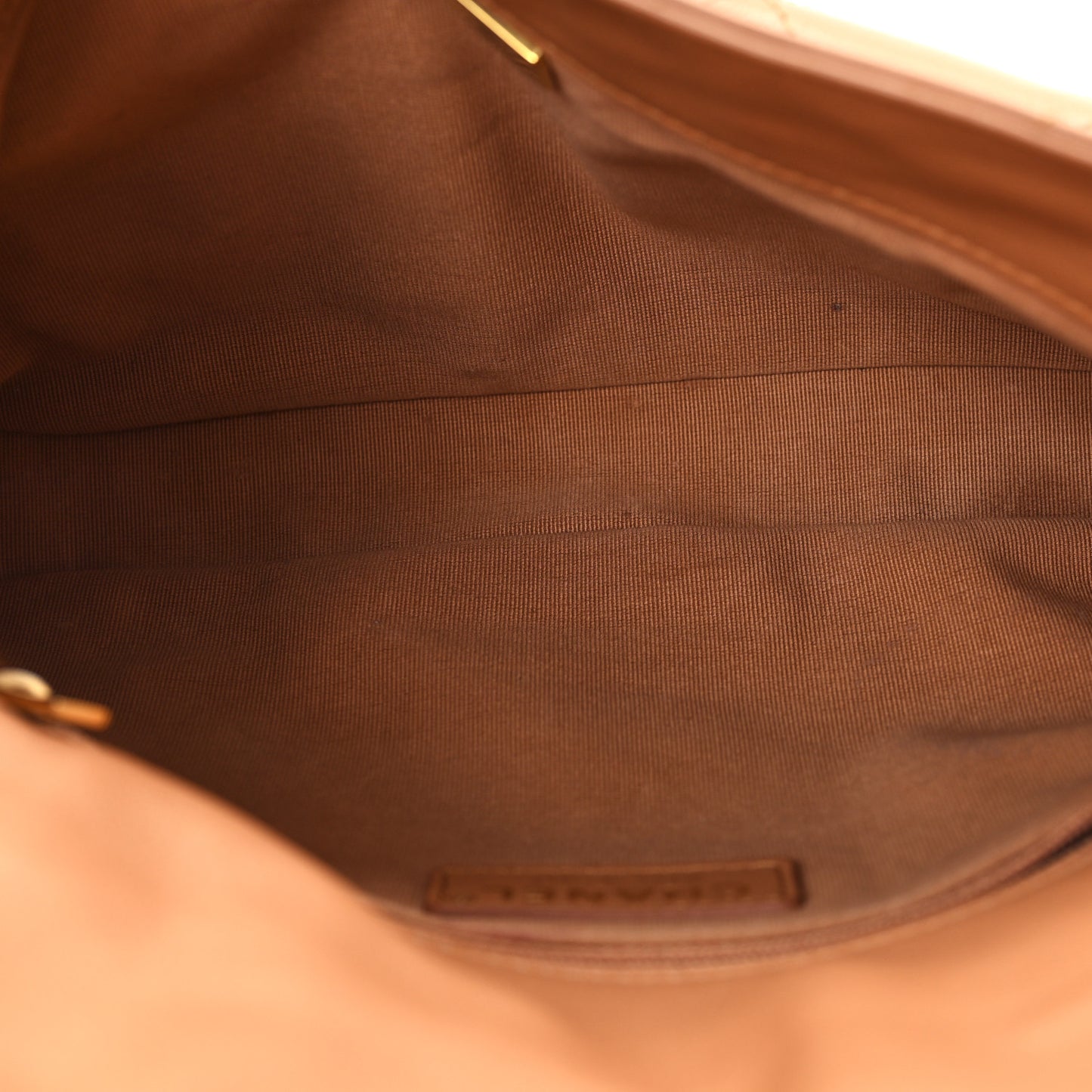 Shiny Calfskin Quilted Small Supple Twins Hobo Bag Brown