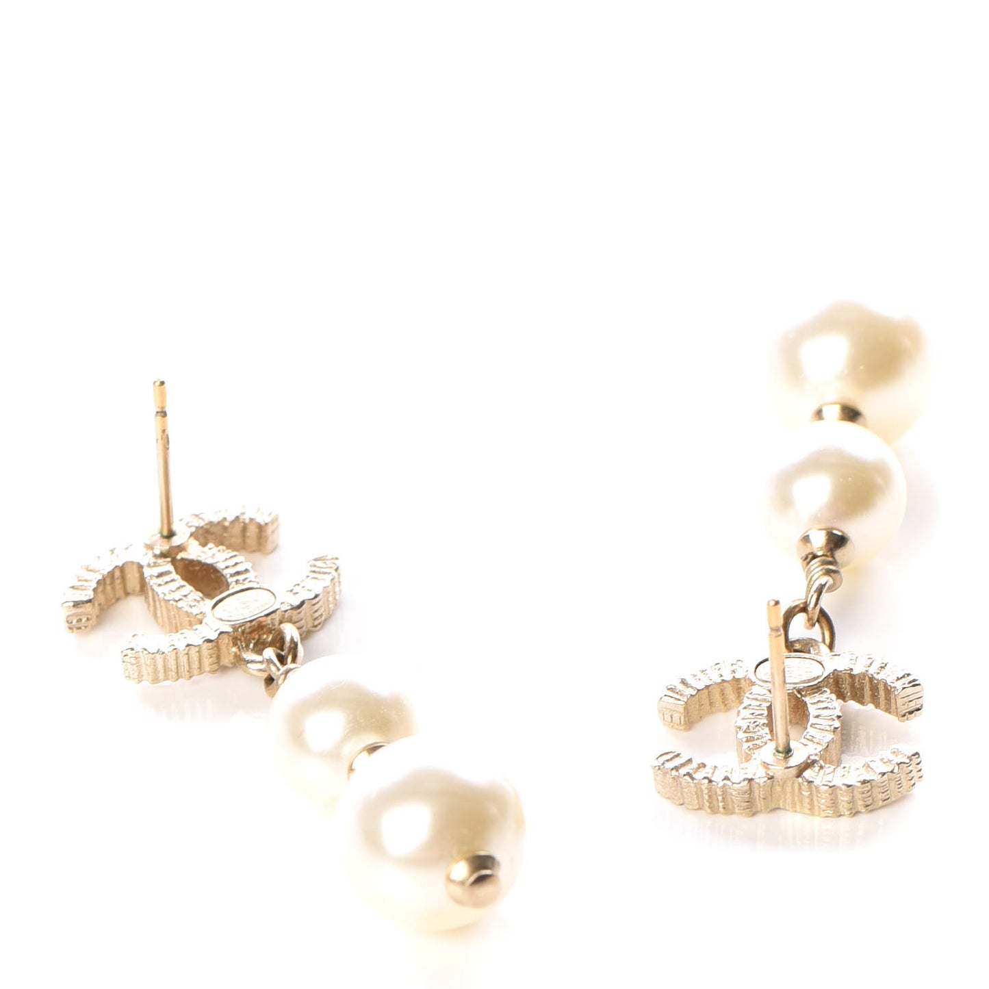CC Pearl Drop Earrings Gold