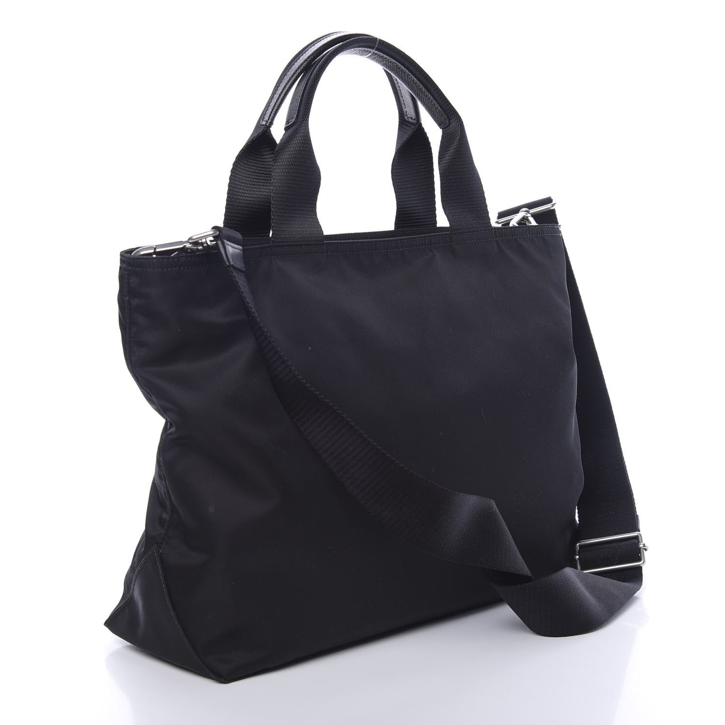 Tessuto Nylon Saffiano Tote Black