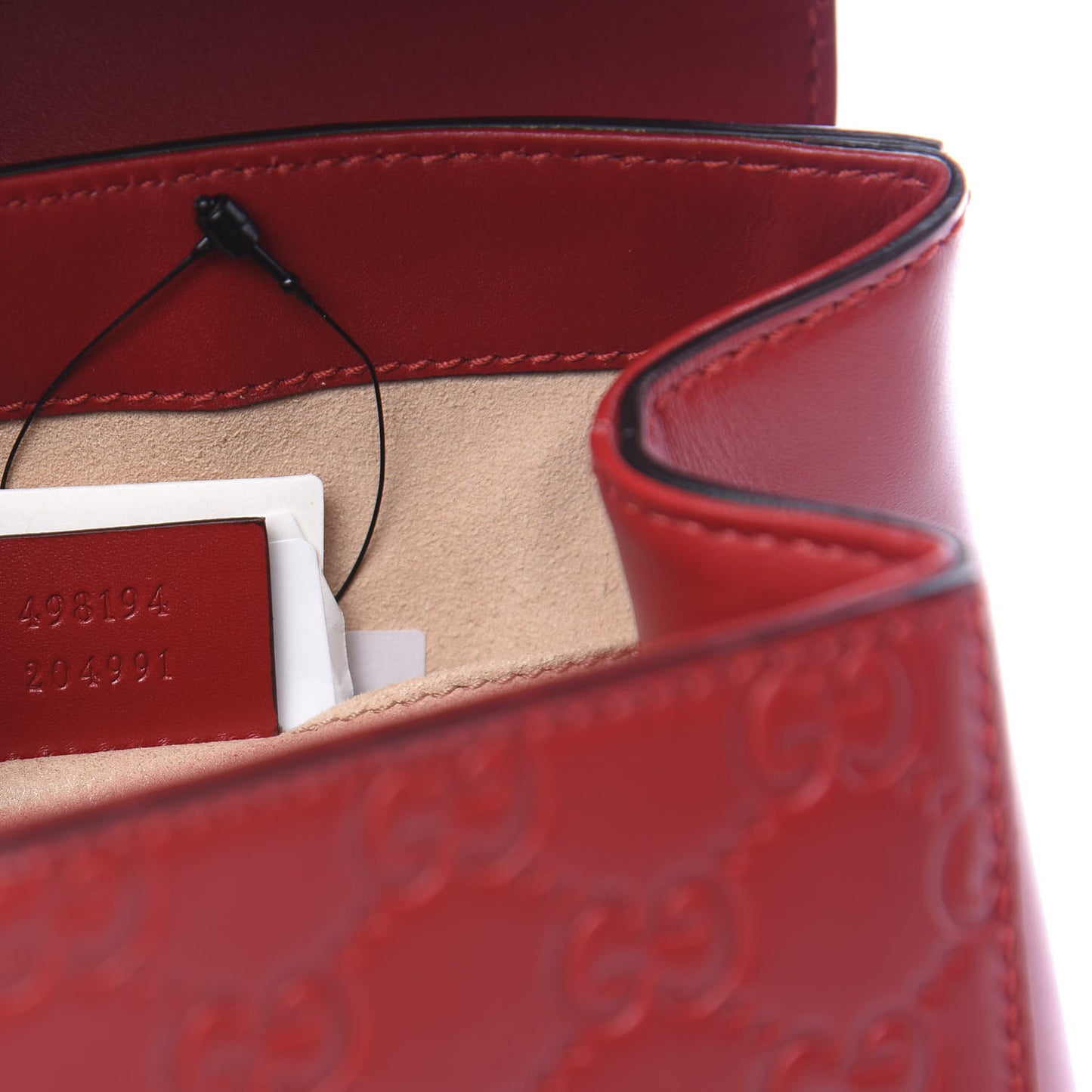 Guccissima Signature Padlock Backpack Hibiscus Red