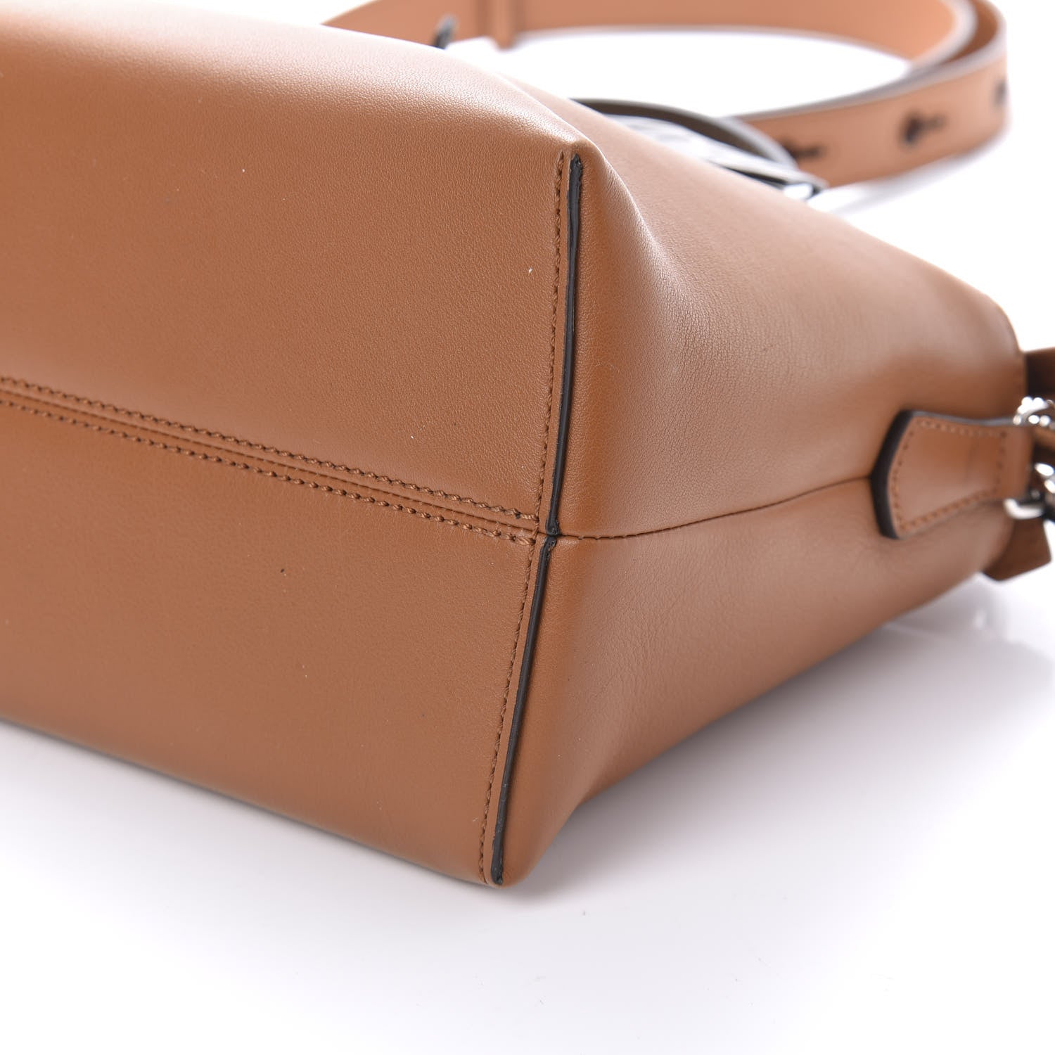 Fendi Vitello Dolce Bi-Color FF 1974 Embossed Medium By The Way Boston Bag Brandy Maya Black 7 of 9