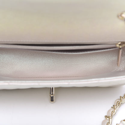Chanel Iridescent Lambskin Quilted Mini Rectangular Flap Ivory 5 of 12