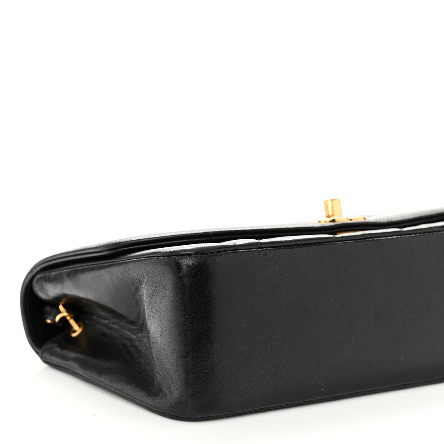 Lambskin Quilted Small Single Flap Black