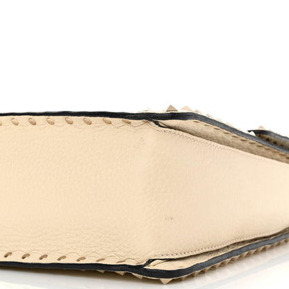 Valentino Garavani Grained Calfskin Rockstud Top Handle Flap Shoulder Bag Light Ivory 9 of 14