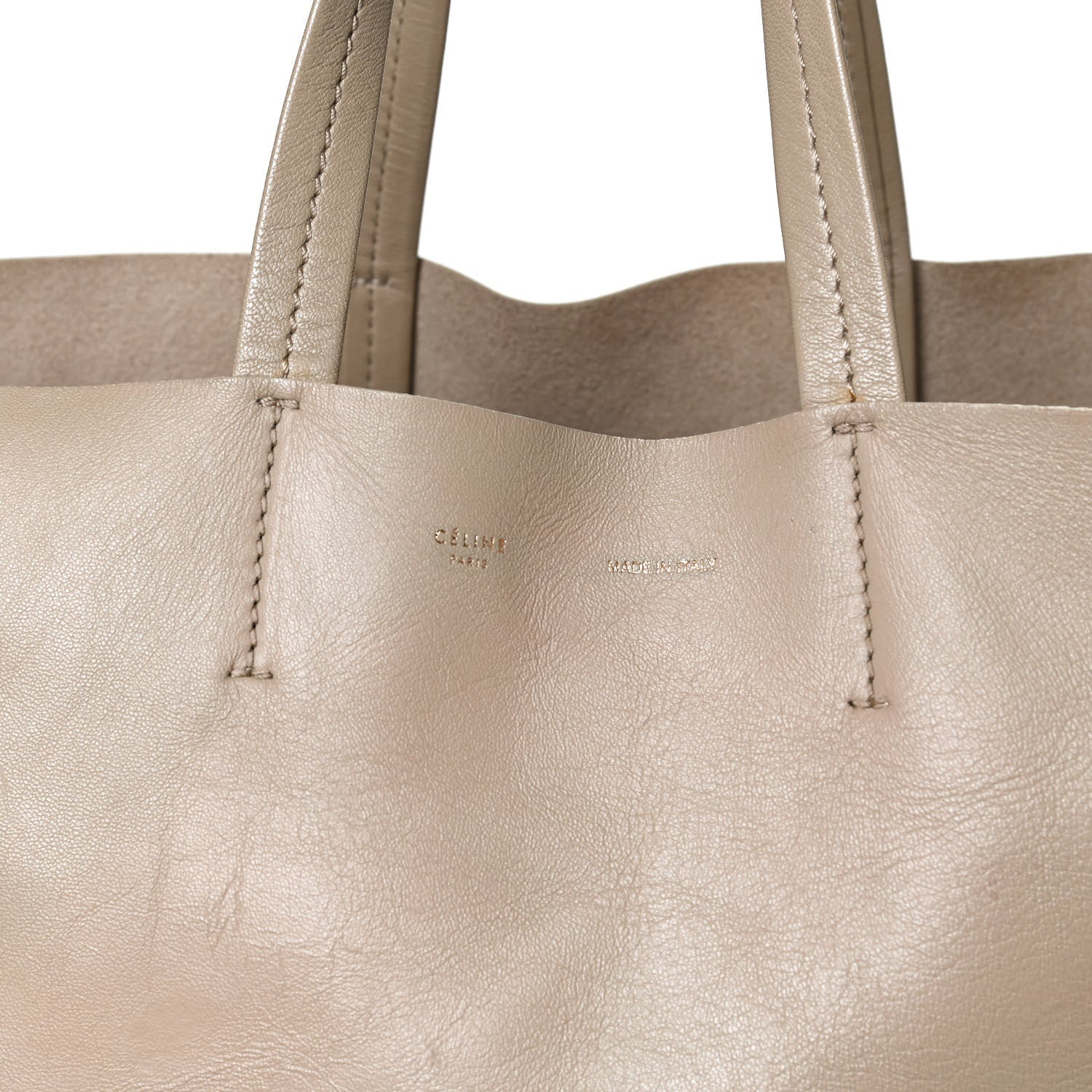 Celine Lambskin Vertical Bi-Cabas Butter 7 of 10
