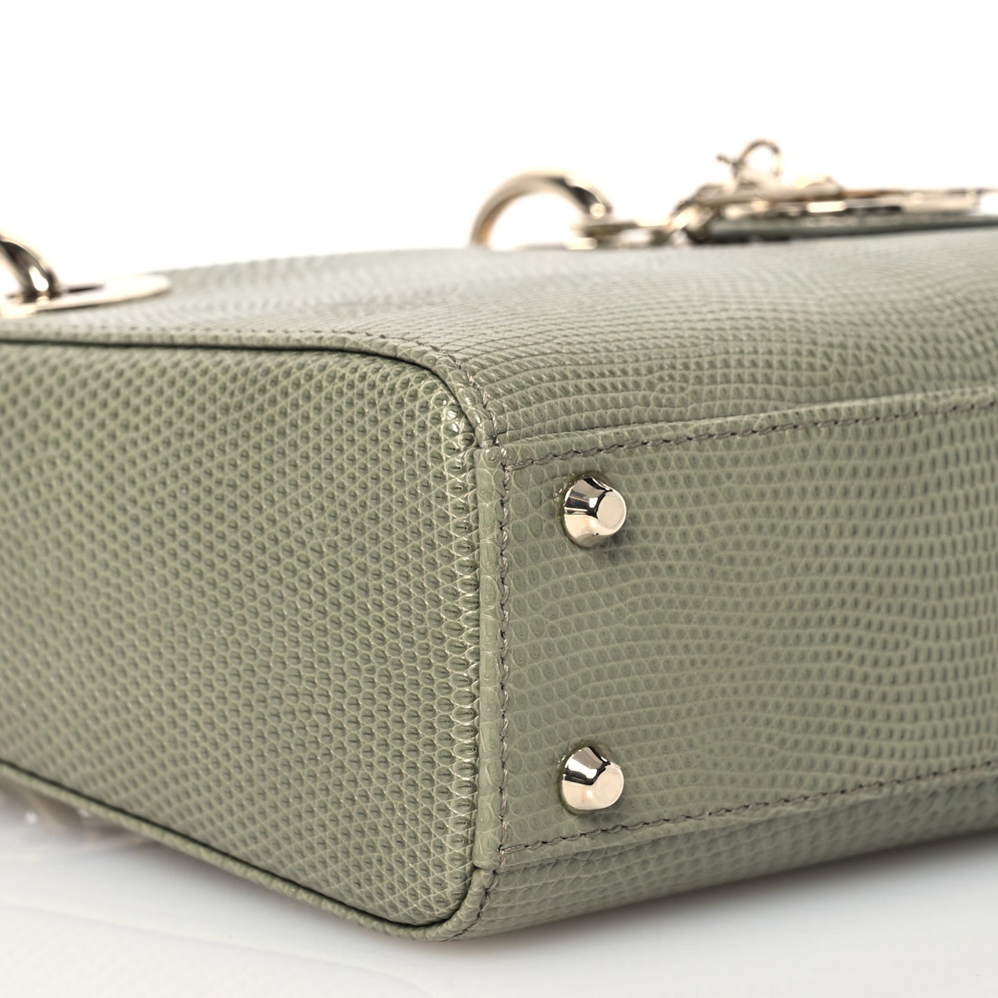 Lizard Mini Lady Dior  Vert Saule
