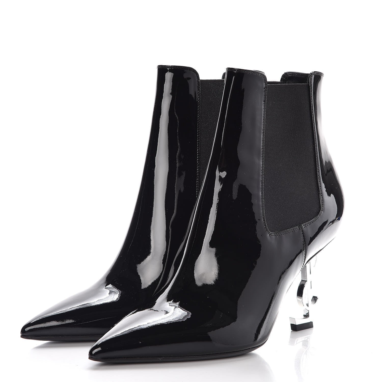 Saint Laurent Patent Opyum Booties 38 Black 3 of 7