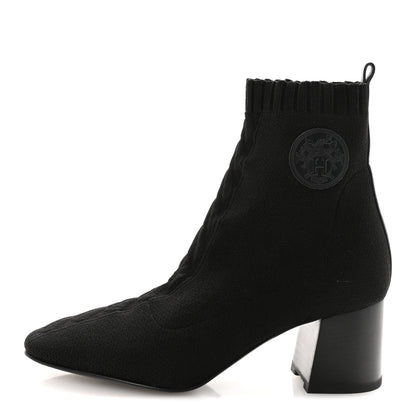 Hermes Knit Calfskin Volver 60 Ankle Boots 40 Black 1 of 8