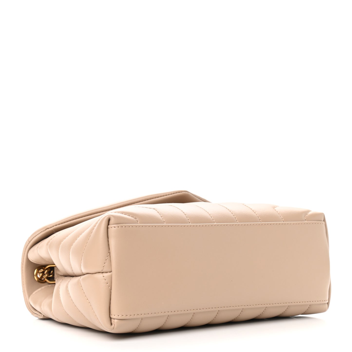 Calfskin Y Quilted Monogram Small Loulou Chain Satchel Dark Beige