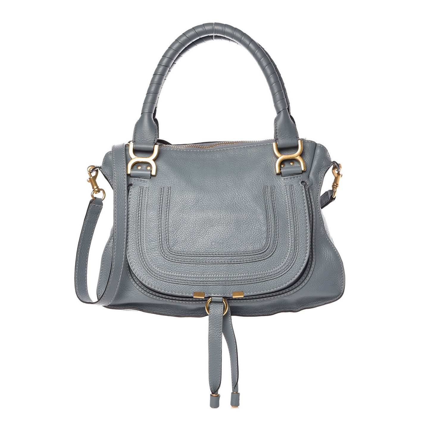 Calfskin Medium Marcie Satchel Cloudy Blue