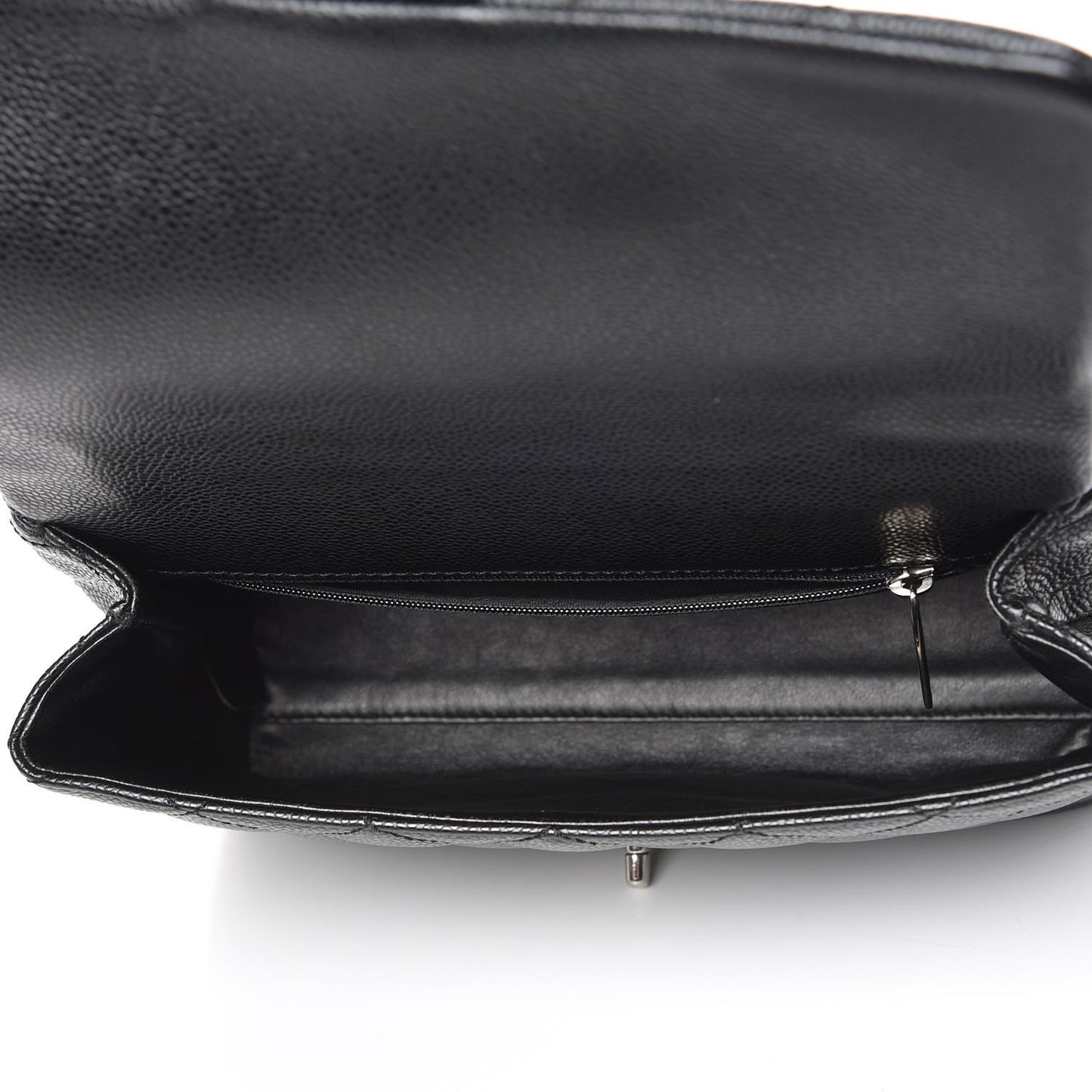 Caviar Quilted Medium Kelly Flap Bag Black