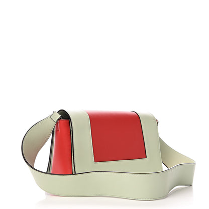 Celine Shiny Smooth Calfskin Medium Frame Shoulder Bag Pastel Green Pop Red 2 of 9