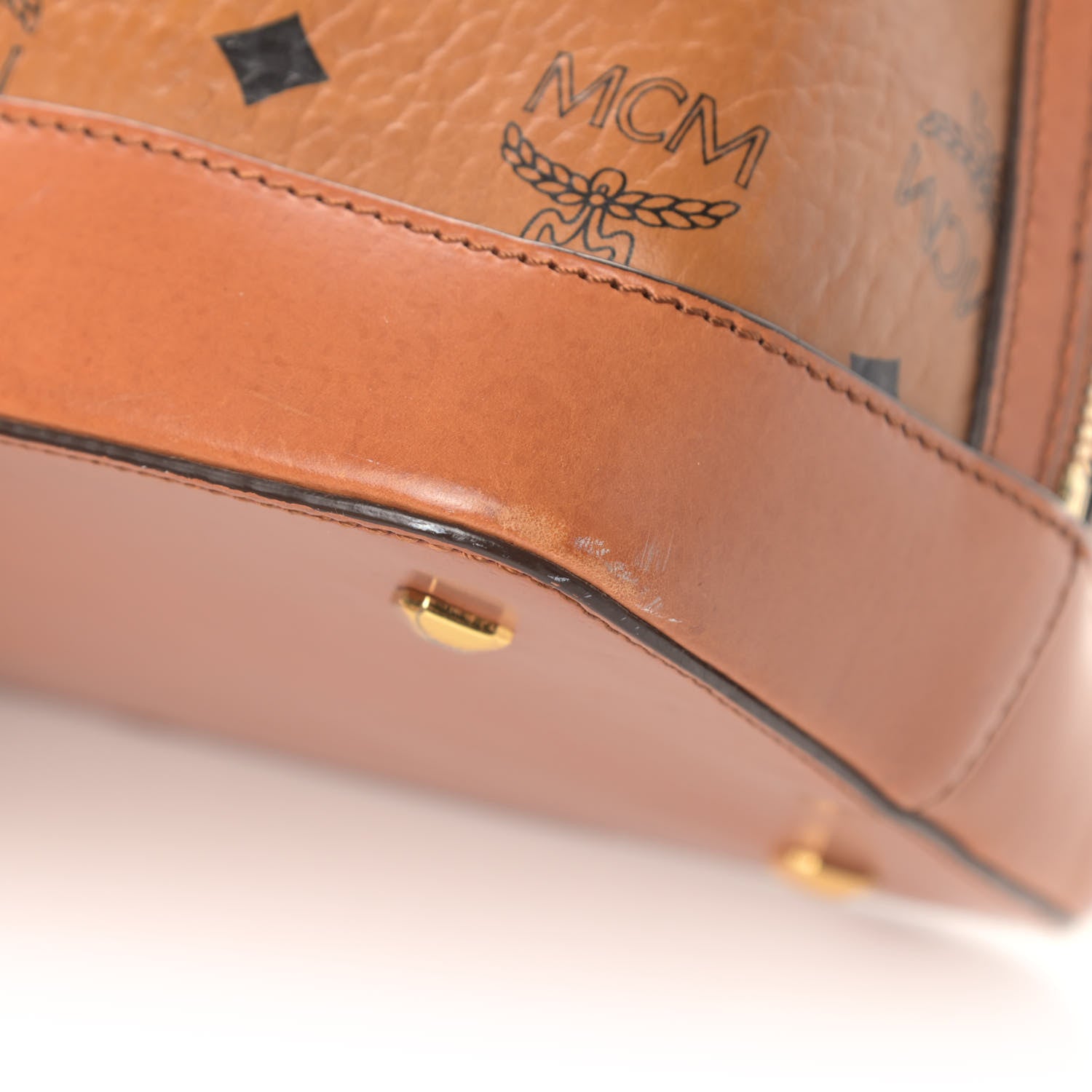 MCM Visetos Heritage Bowler Bag Cognac 6 of 11