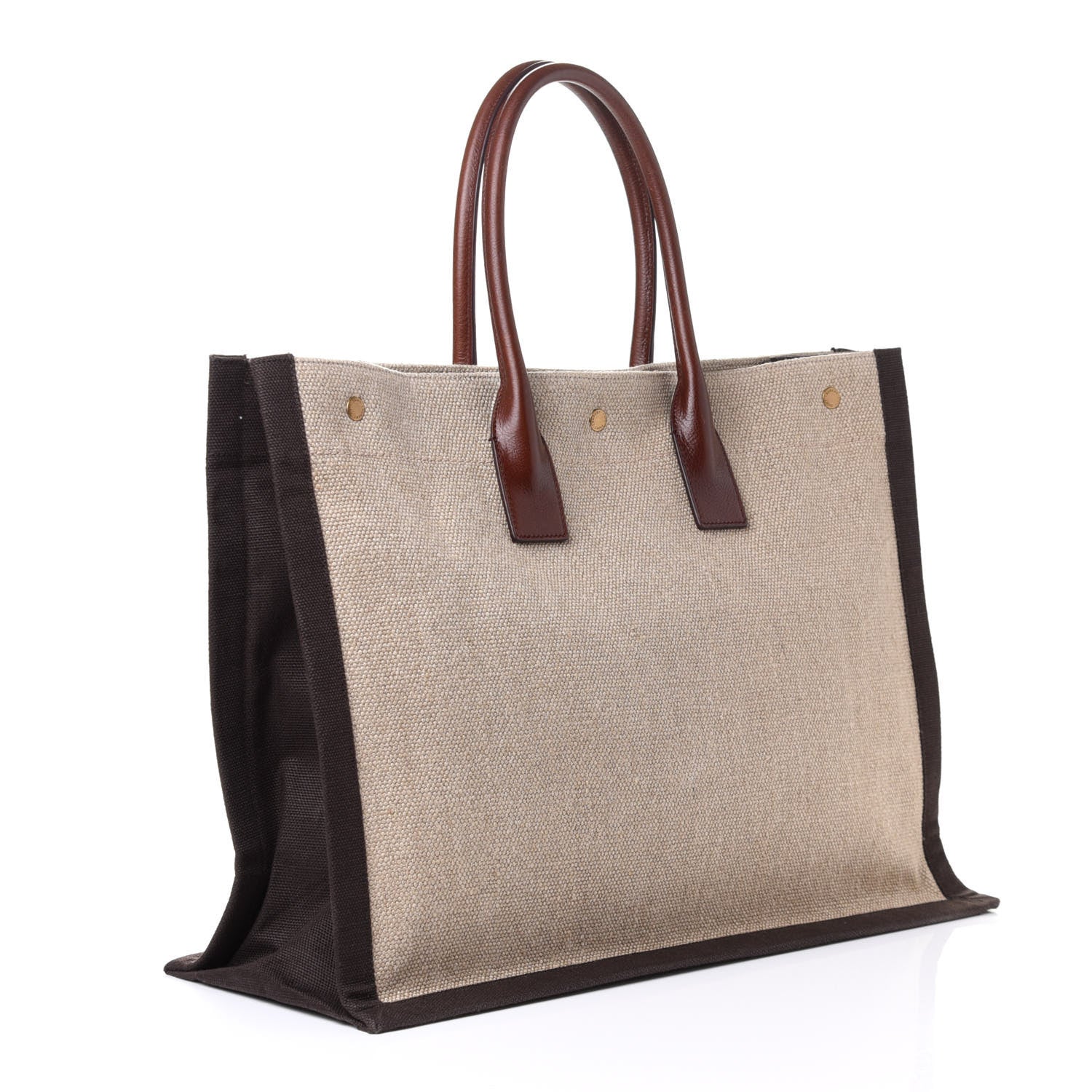 Saint Laurent Linen Calfskin Rive Gauche Tote Natural 2 of 4