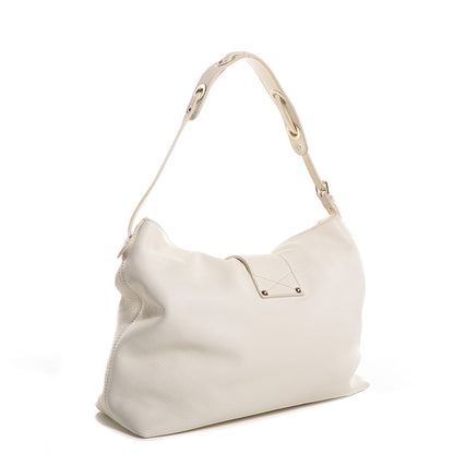 Jimmy Choo Grainy Calfskin Small Rachel Shoulder Bag White 3 of 7