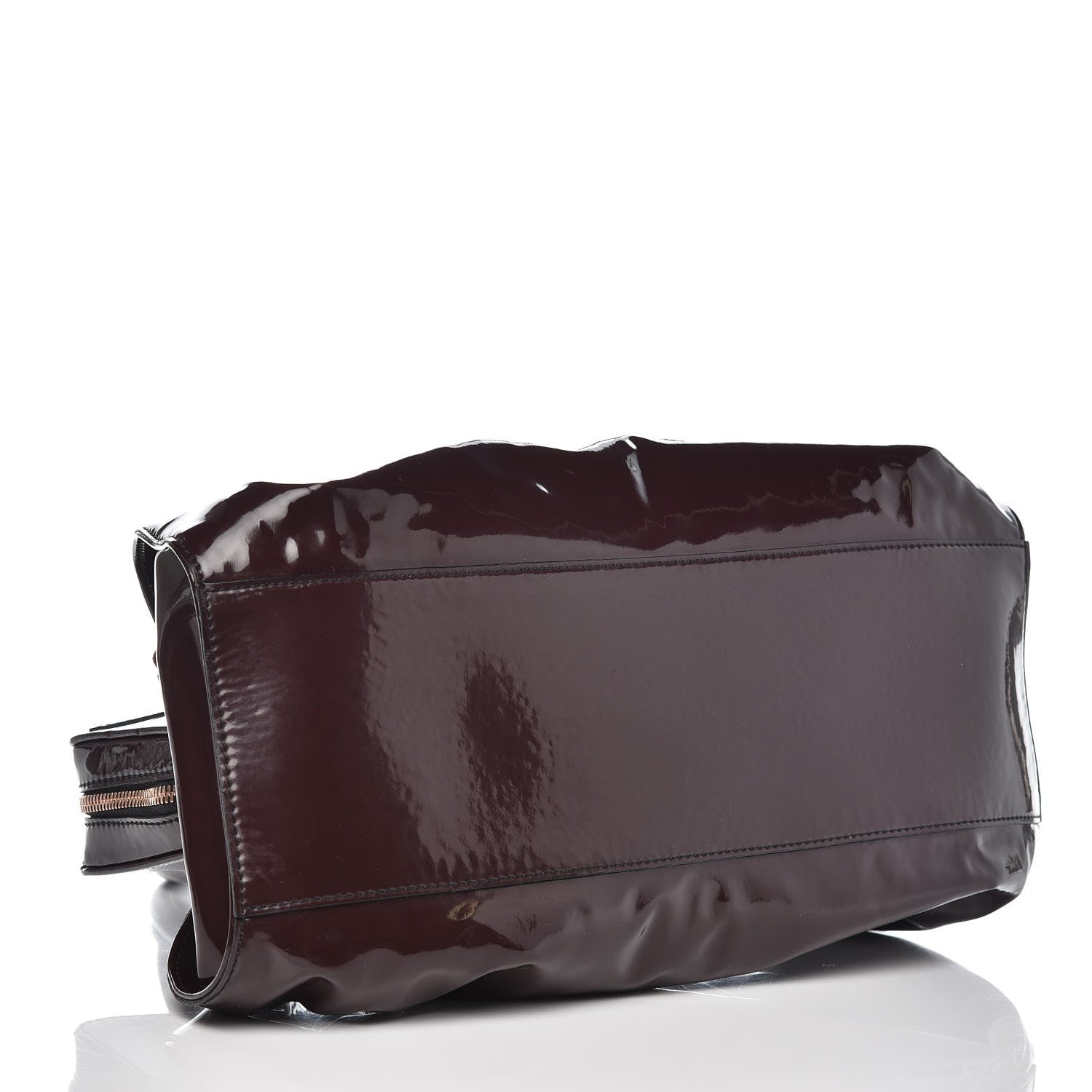 Valentino Garavani Patent Rose Top Handle Bag Burgundy 4 of 6