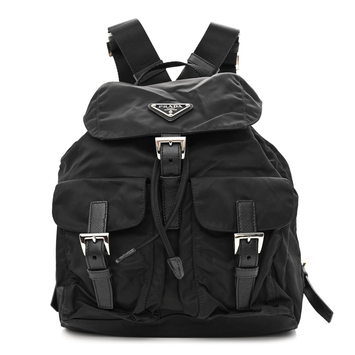 Tessuto Nylon Saffiano Small Backpack Black