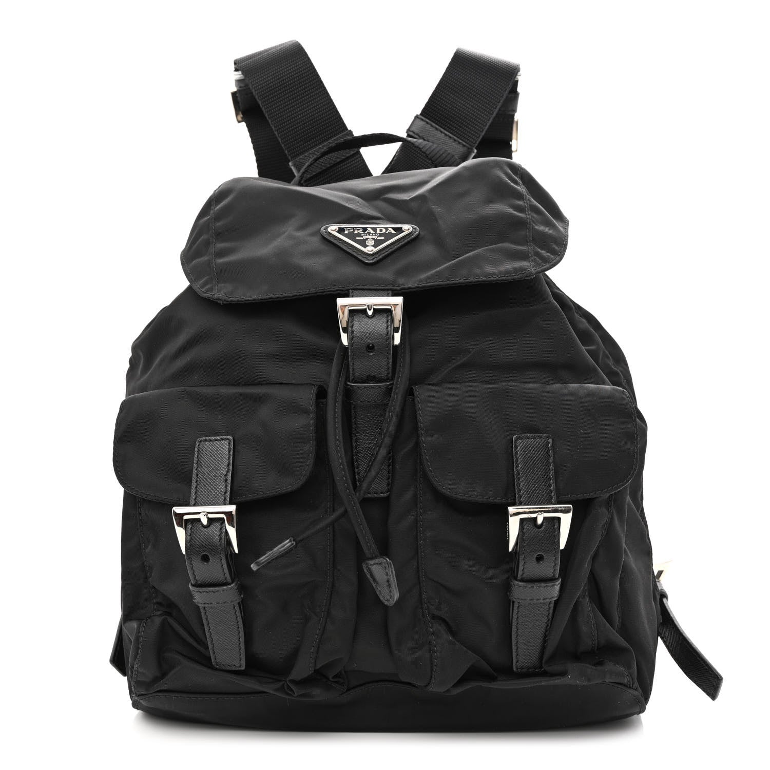 Prada Tessuto Nylon Saffiano Small Backpack Black 1 of 11