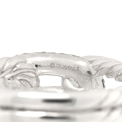 David Yurman Sterling Silver Diamond Pave Petite Single Loop Labyrinth Ring 52 6 4 of 4