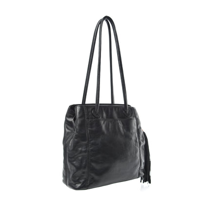 Chanel Lambskin Tassel Shoulder Bag Black 4 of 13