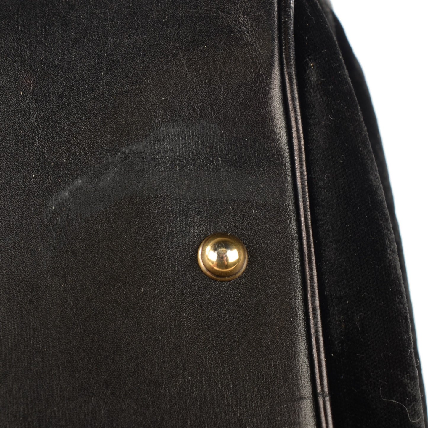Velvet Diamante Leather Lady Stirrup Top Handle Bag Black