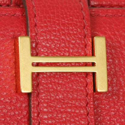 Hermes Chevre Bearn Wallet w Gusset Vermillion Red 9 of 13