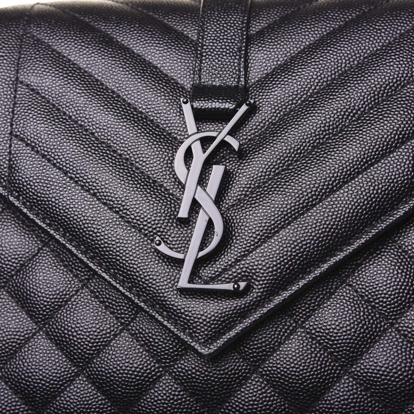Grain De Poudre Textured Mixed Matelasse Triquilt Medium Monogram Satchel Black