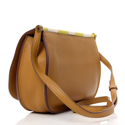 Hermes Taurillon Clemence Chevre Mysore Saut 25 Sesame Craie Lime 3 of 15