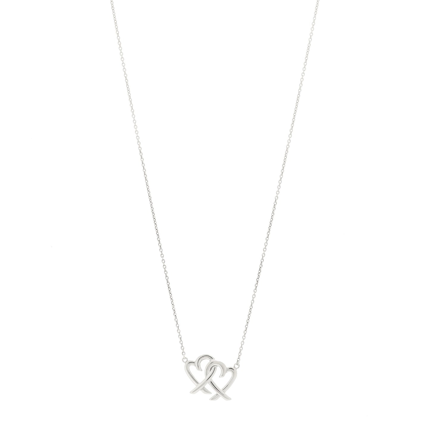 Sterling Silver Paloma Picasso Double Loving Heart Pendant Necklace