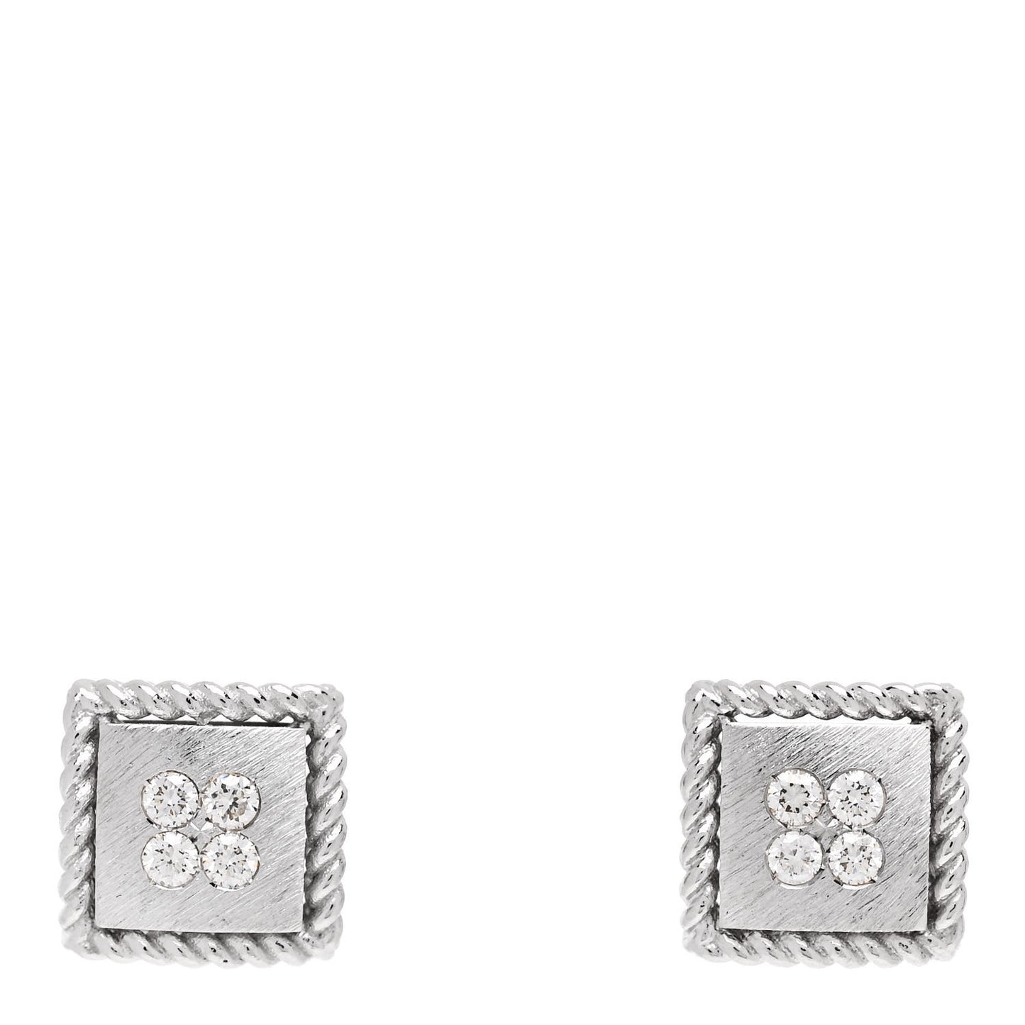 18K White Gold Diamond Palazzo Ducale Stud Earrings