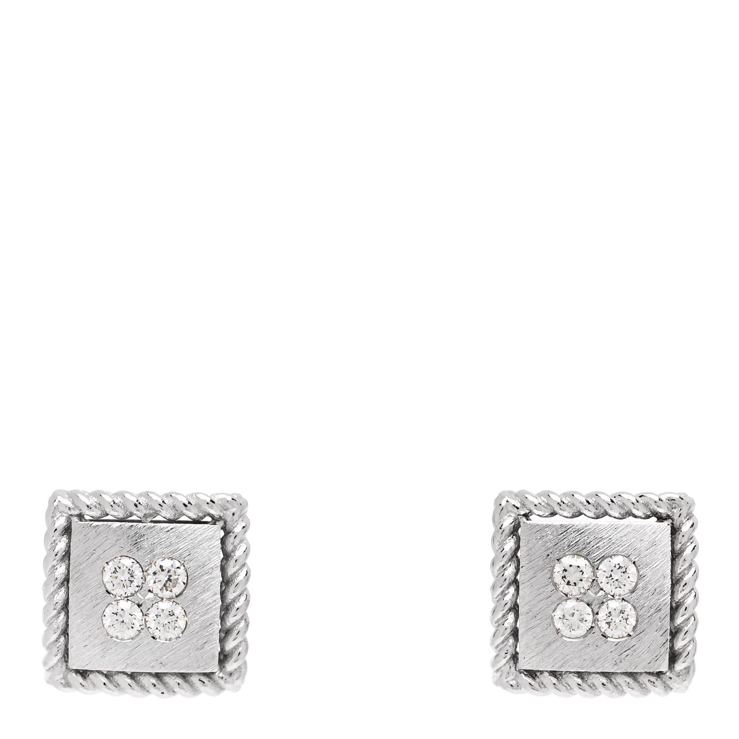 Roberto Coin 18K White Gold Diamond Palazzo Ducale Stud Earrings 1 of 4