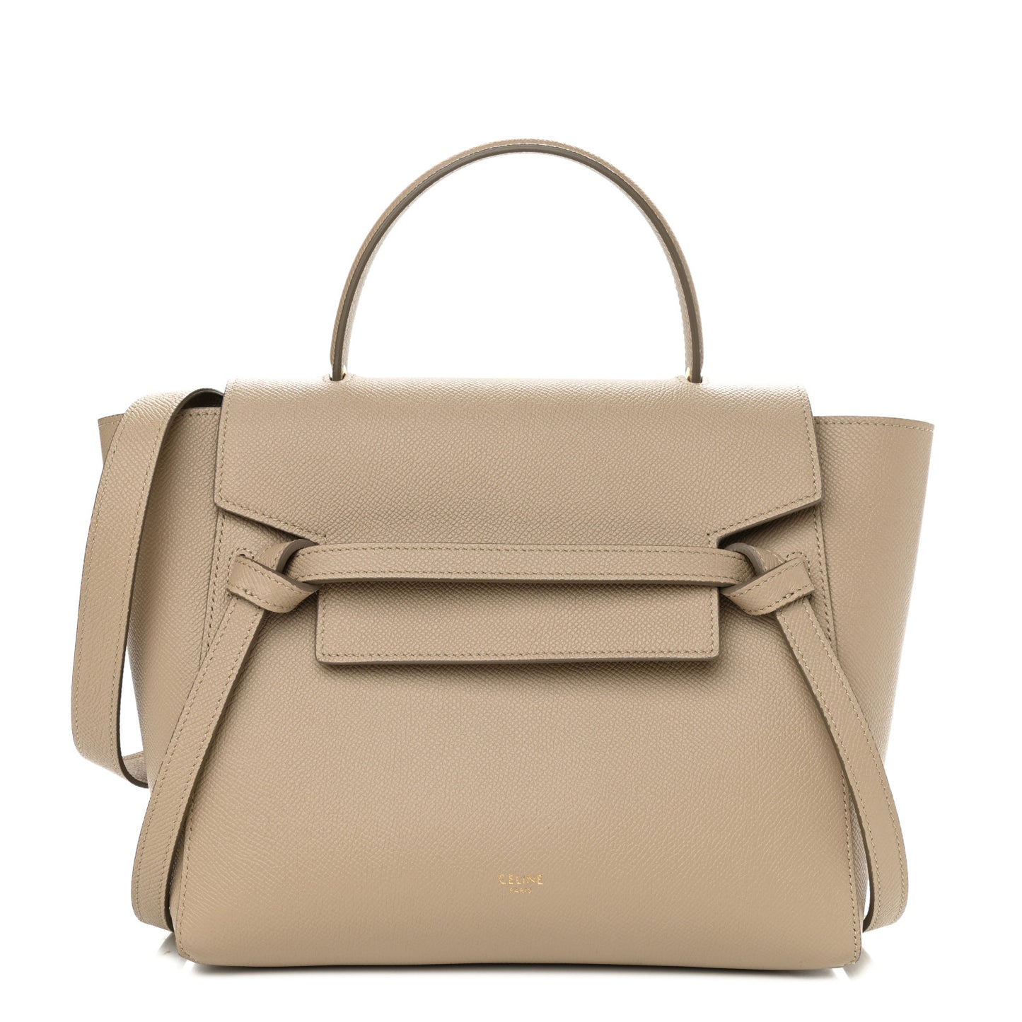 Grained Calfskin Micro Belt Bag Light Taupe