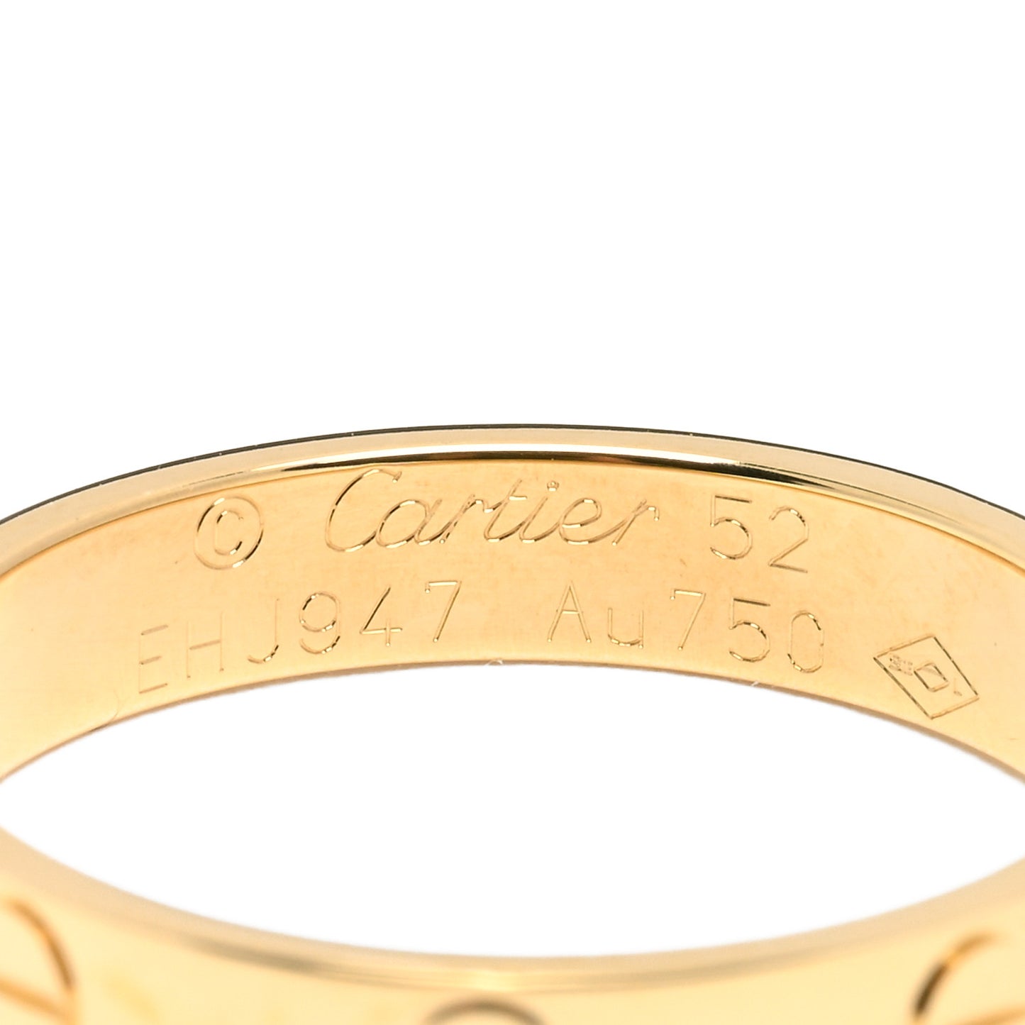 18K Yellow Gold 3.5mm LOVE Wedding Band Ring 52 6