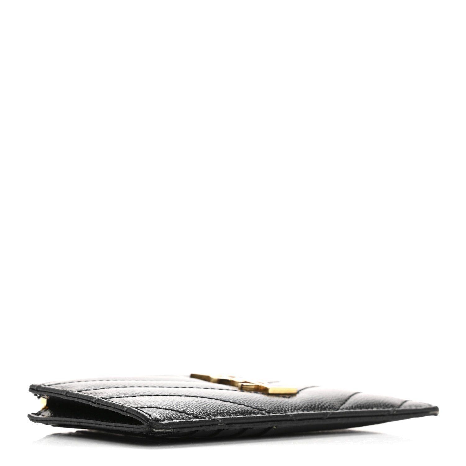 Saint Laurent Monogram Grain de Poudre 5 Fragments Zip Pouch Card Holder Black 4 of 16