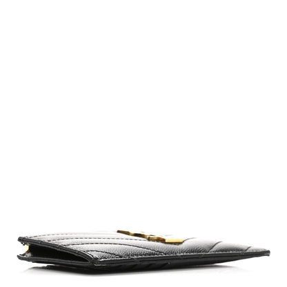 Saint Laurent Monogram Grain de Poudre 5 Fragments Zip Pouch Card Holder Black 4 of 16