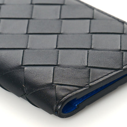 Bottega Veneta Nappa Maxi Intrecciato Bi-Fold Card Holder Black Electrique 7 of 9