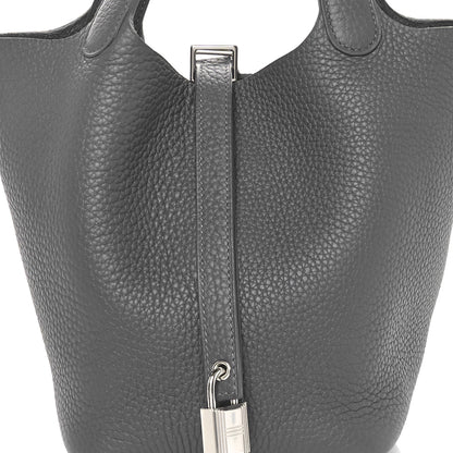Hermes Taurillon Clemence Picotin Lock 18 PM Gris Meyer 8 of 10
